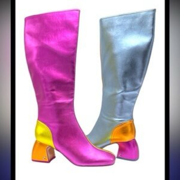 Sam Edelman go go boots size 6.5 color block olympia pink orange - Picture 1 of 4